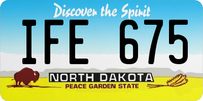 ND license plate IFE675