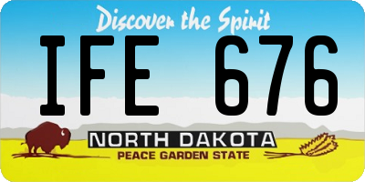 ND license plate IFE676