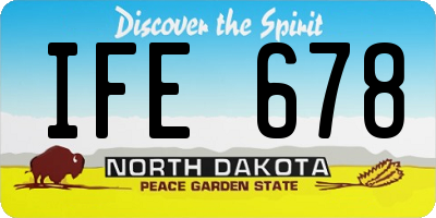 ND license plate IFE678