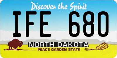 ND license plate IFE680