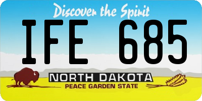 ND license plate IFE685