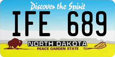 ND license plate IFE689