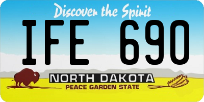 ND license plate IFE690