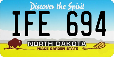 ND license plate IFE694
