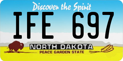 ND license plate IFE697
