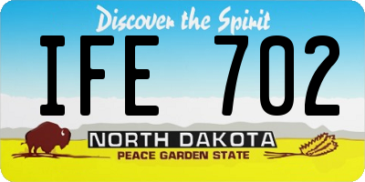 ND license plate IFE702