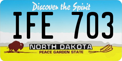 ND license plate IFE703