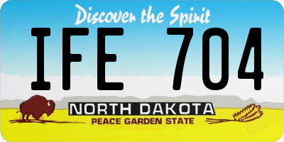 ND license plate IFE704