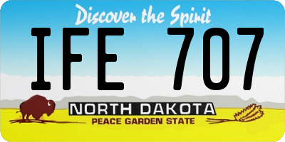 ND license plate IFE707
