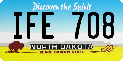 ND license plate IFE708