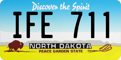 ND license plate IFE711