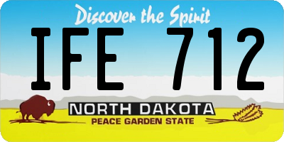 ND license plate IFE712