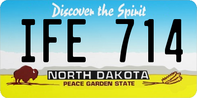 ND license plate IFE714