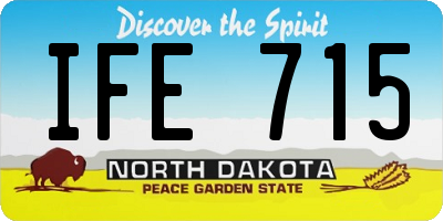 ND license plate IFE715