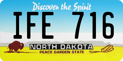 ND license plate IFE716