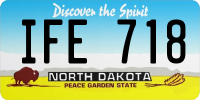 ND license plate IFE718