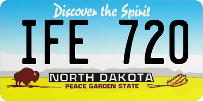 ND license plate IFE720