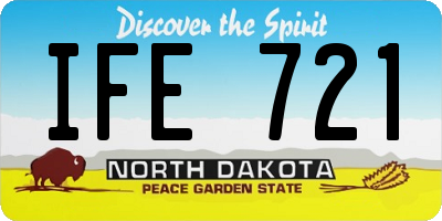 ND license plate IFE721