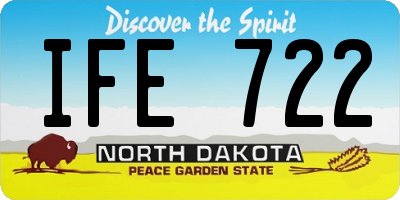 ND license plate IFE722