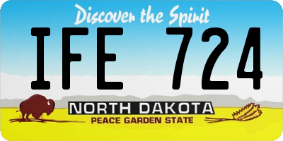 ND license plate IFE724