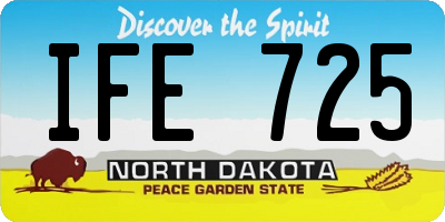 ND license plate IFE725