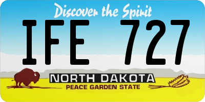 ND license plate IFE727
