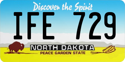 ND license plate IFE729