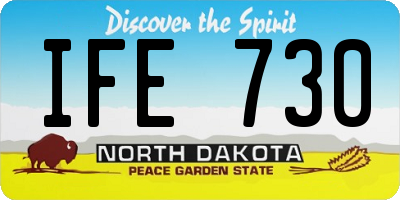 ND license plate IFE730