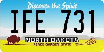 ND license plate IFE731