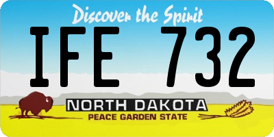 ND license plate IFE732