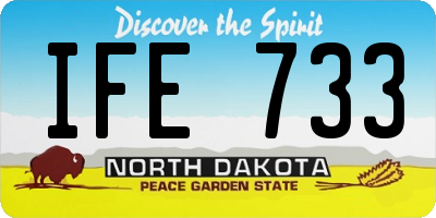 ND license plate IFE733
