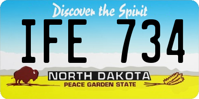 ND license plate IFE734