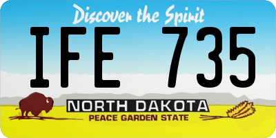 ND license plate IFE735