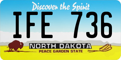 ND license plate IFE736