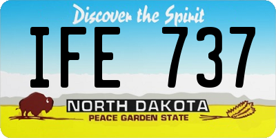 ND license plate IFE737