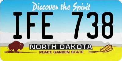 ND license plate IFE738