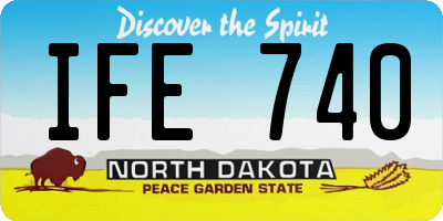 ND license plate IFE740