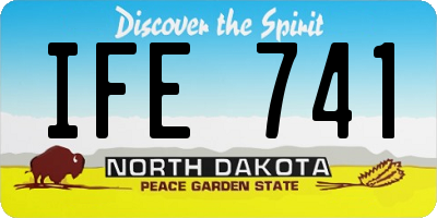 ND license plate IFE741