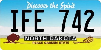 ND license plate IFE742