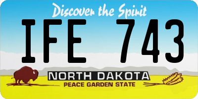 ND license plate IFE743