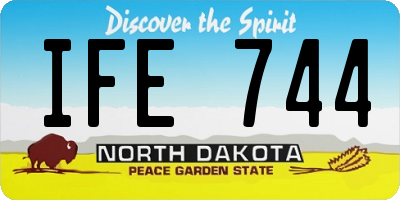 ND license plate IFE744