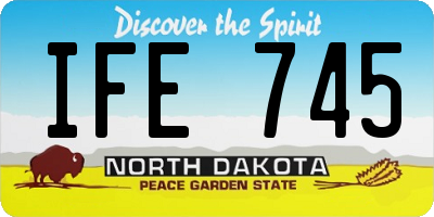 ND license plate IFE745