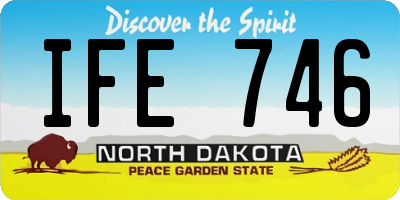 ND license plate IFE746