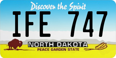 ND license plate IFE747