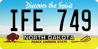 ND license plate IFE749