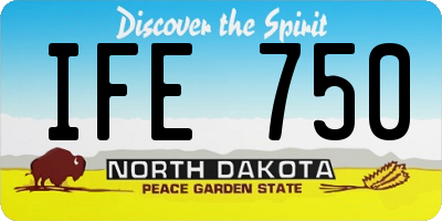 ND license plate IFE750