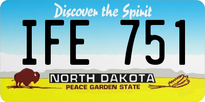 ND license plate IFE751