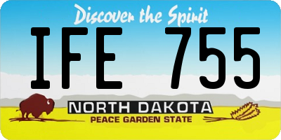 ND license plate IFE755