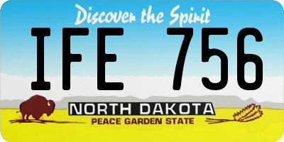 ND license plate IFE756