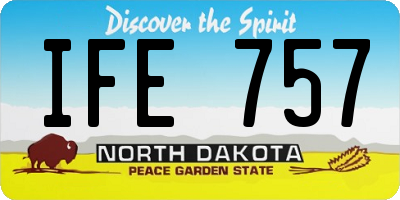 ND license plate IFE757